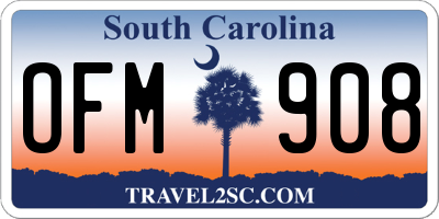 SC license plate OFM908