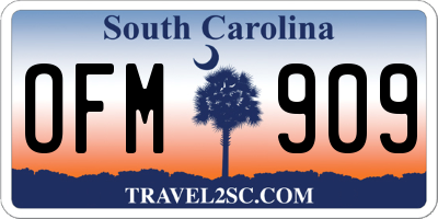 SC license plate OFM909