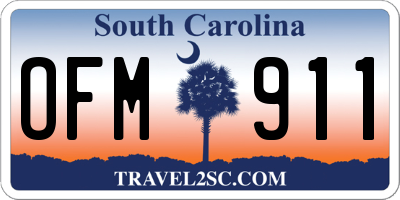 SC license plate OFM911