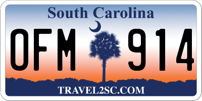 SC license plate OFM914