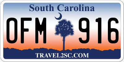 SC license plate OFM916