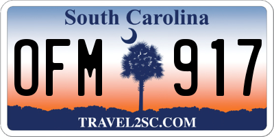SC license plate OFM917