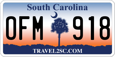 SC license plate OFM918