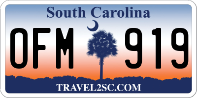 SC license plate OFM919