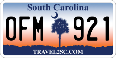 SC license plate OFM921