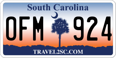 SC license plate OFM924