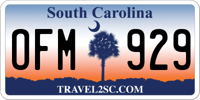 SC license plate OFM929