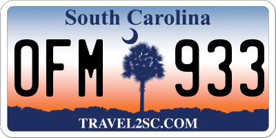 SC license plate OFM933
