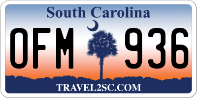 SC license plate OFM936