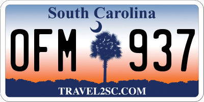 SC license plate OFM937