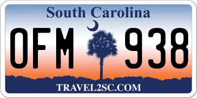 SC license plate OFM938