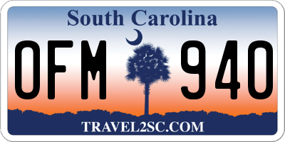 SC license plate OFM940