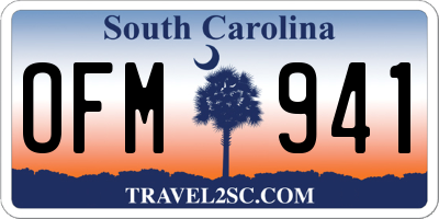 SC license plate OFM941