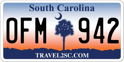 SC license plate OFM942