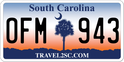 SC license plate OFM943