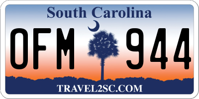 SC license plate OFM944