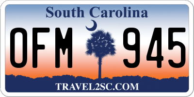 SC license plate OFM945