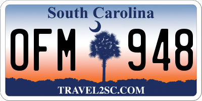 SC license plate OFM948