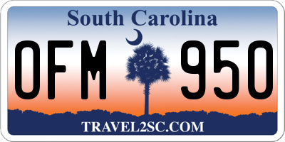 SC license plate OFM950