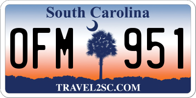 SC license plate OFM951