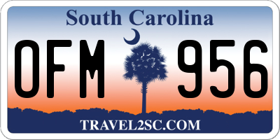 SC license plate OFM956