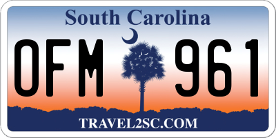 SC license plate OFM961