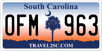 SC license plate OFM963