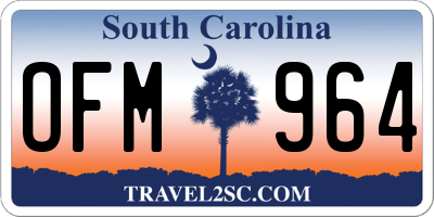 SC license plate OFM964