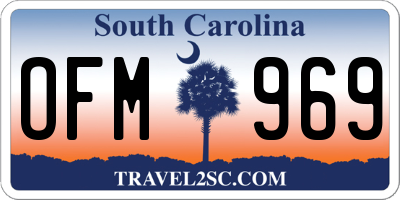 SC license plate OFM969