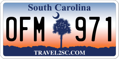 SC license plate OFM971