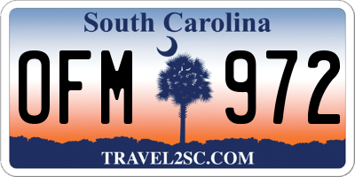 SC license plate OFM972