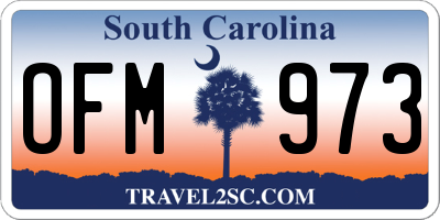 SC license plate OFM973