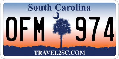 SC license plate OFM974
