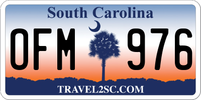 SC license plate OFM976