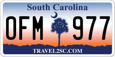 SC license plate OFM977