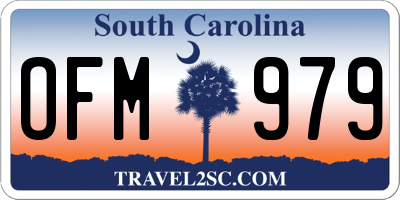 SC license plate OFM979