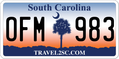 SC license plate OFM983