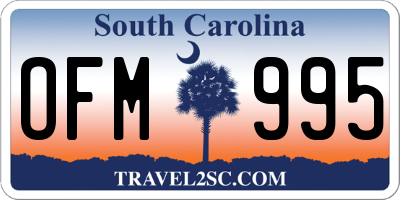 SC license plate OFM995