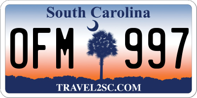 SC license plate OFM997