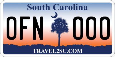 SC license plate OFN000