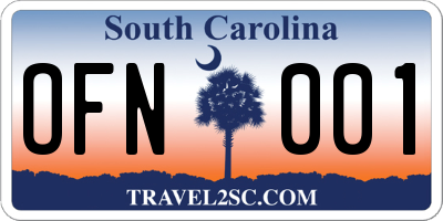 SC license plate OFN001