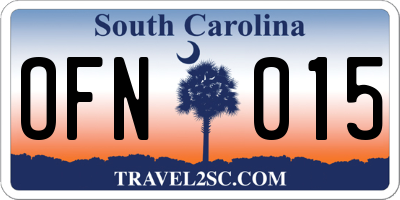 SC license plate OFN015