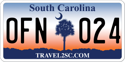 SC license plate OFN024