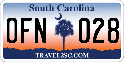 SC license plate OFN028