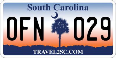 SC license plate OFN029