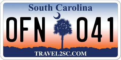 SC license plate OFN041