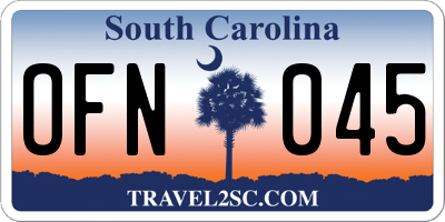 SC license plate OFN045