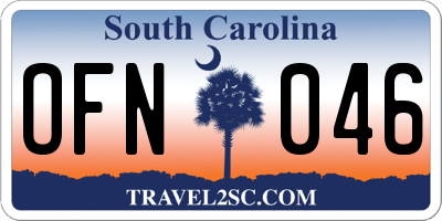 SC license plate OFN046