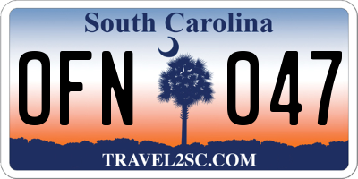 SC license plate OFN047