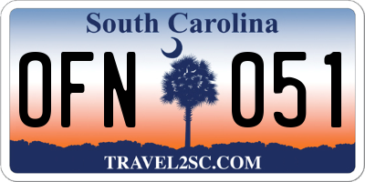 SC license plate OFN051